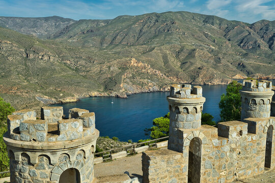 Battery of little castles, famous military place located in Cartagena, Region of Murcia, Spain.