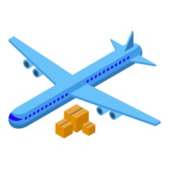Air parcel icon isometric vector. Box delivery