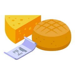 Food control icon isometric vector. Regulation product