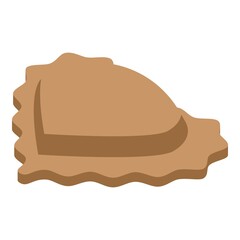 Heart ravioli icon isometric vector. Italian pasta