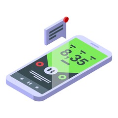 Runner app phone icon isometric vector. Health fitness
