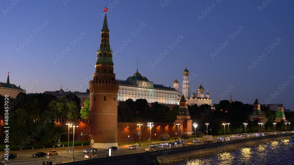 Wall mural Hyper lapse of Kremlin Palace in Moscow, Russia