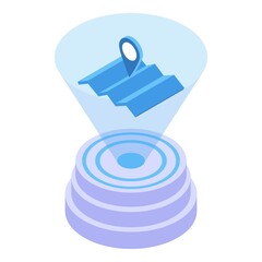 Fototapeta premium Map hologram icon isometric vector. Digital projection