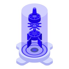 Engine hologram icon isometric vector. Digital projection