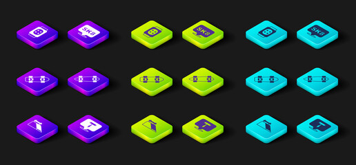 Set Skate park, Skateboard T tool, Longboard or skateboard, and Knee pads icon. Vector