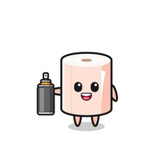 the cute tissue roll as a graffiti bomber