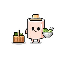 tissue roll herbalist cute cartoon