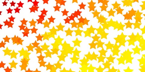 Light Yellow vector pattern with abstract stars.