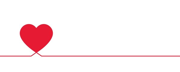 Love heart line background, Romance, Charity, Pulse trace, ECG or EKG Cardio graph symbol for Health and Medical