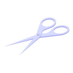 Beard scissors icon isometric vector. Hair face