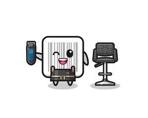 barcode barbershop is holding a trimer