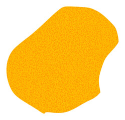 Vector Gold map of Nauru. Map of Nauru is isolated on a white background. Gold items pattern based on solid yellow map of Nauru.