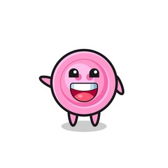 happy clothing button cute mascot character