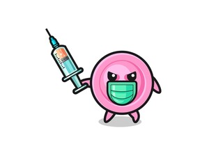 illustration of the clothing button to fight the virus