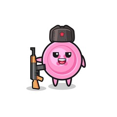 cute clothing button cartoon as Russian army