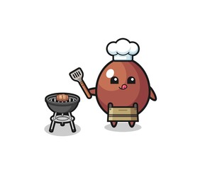 chocolate egg barbeque chef with a grill