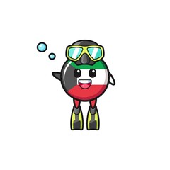 the kuwait flag diver cartoon character