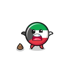 kuwait flag earth surprised to meet poop