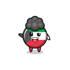 kuwait flag character as the afro boy