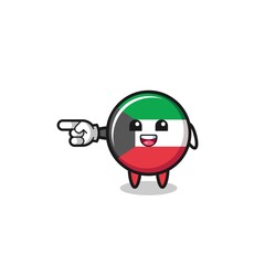 kuwait flag cartoon with pointing left gesture