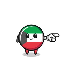 kuwait flag mascot with pointing right gesture