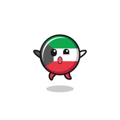 kuwait flag character is jumping gesture