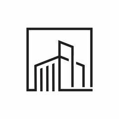 square building line logo design