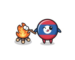 laos flag character is burning marshmallow