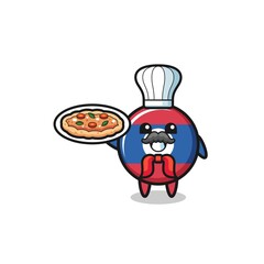 laos flag character as Italian chef mascot