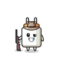 power adapter hunter mascot holding a gun