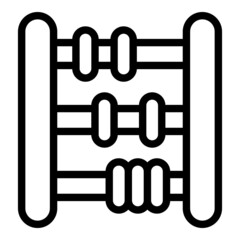 Kid abacus icon outline vector. School math