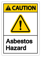 Caution Asbestos Hazard Symbol Sign On White Background
