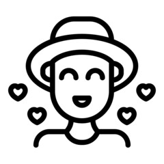 Smiling influencer icon outline vector. Media content