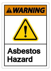 Warning Asbestos Hazard Symbol Sign On White Background