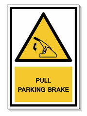 Pull Parking Brake Symbol Sign Isolate On White Background,Vector Illustration EPS.10