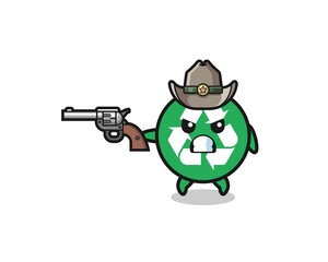 the recycling cowboy shooting with a gun