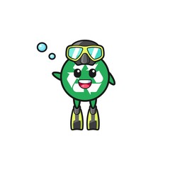 the recycling diver cartoon character