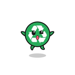 recycling character is jumping gesture