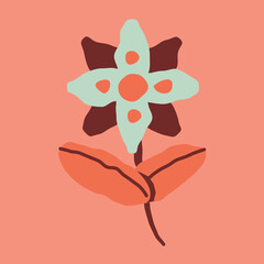 Doodle scribble flower clip art for greeting or postcard design. 