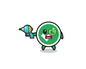 cute check mark holding a future gun