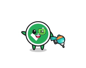 check mark cartoon as future warrior mascot