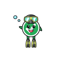 the check mark diver cartoon character