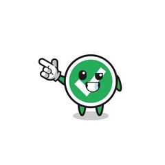 check mark mascot pointing top left