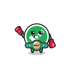 check mark boxer mascot character