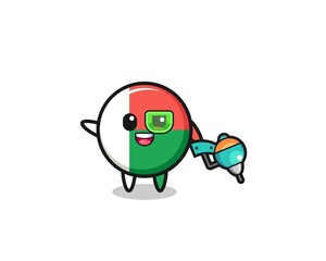 madagascar flag cartoon as future warrior mascot