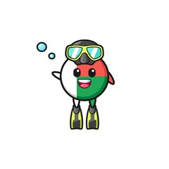 the madagascar flag diver cartoon character