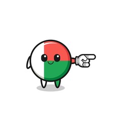 Fototapeta na wymiar madagascar flag mascot with pointing right gesture