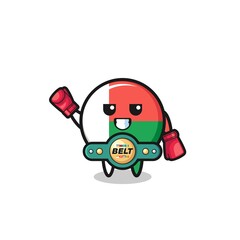 madagascar flag boxer mascot character