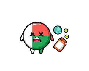 illustration of overdose madagascar flag character