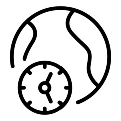 China time zone icon outline vector. International map